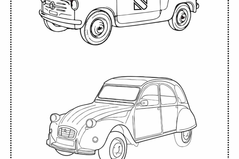 אוטו ישן סיטרואן לצביעה לילדים