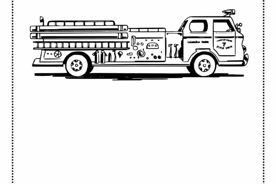 כבאית עם סולם לצביעה לילדים