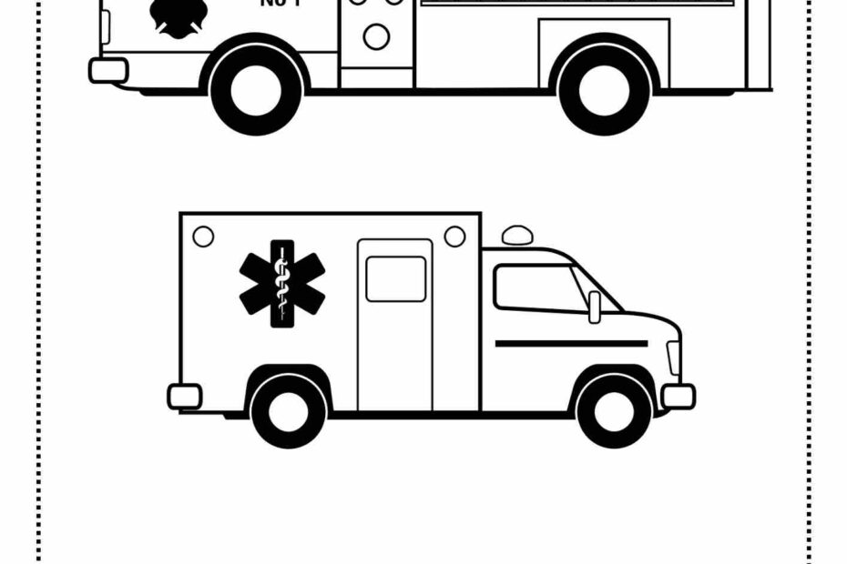 כבאית ואמבולנס לצביעה לילדים