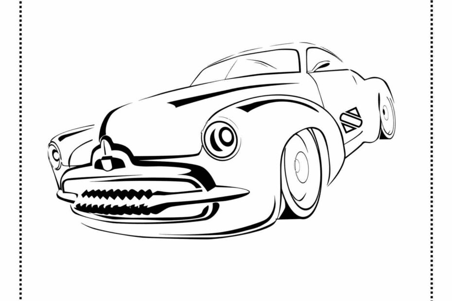 אוטו מדליק לצביעה לילדים