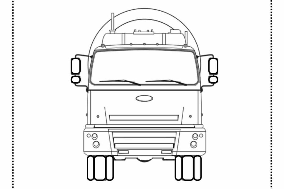 משאית מלפנים לצביעה לילדים