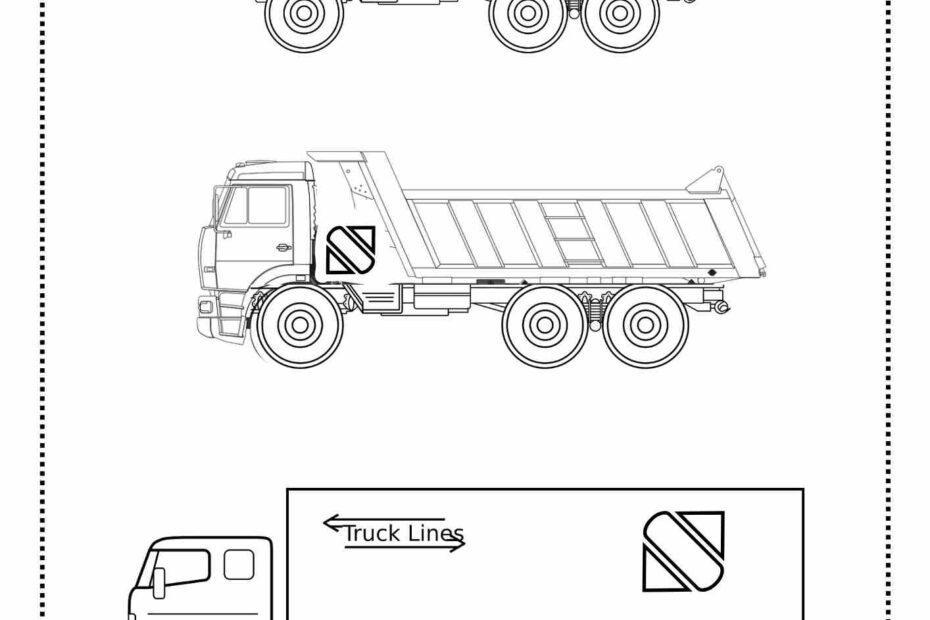 משאית עפר לצביעה לילדים