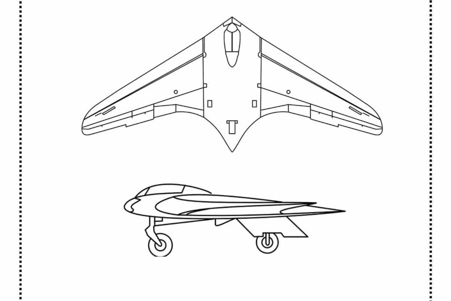 מטוס חמקן דף צביעה לילדים