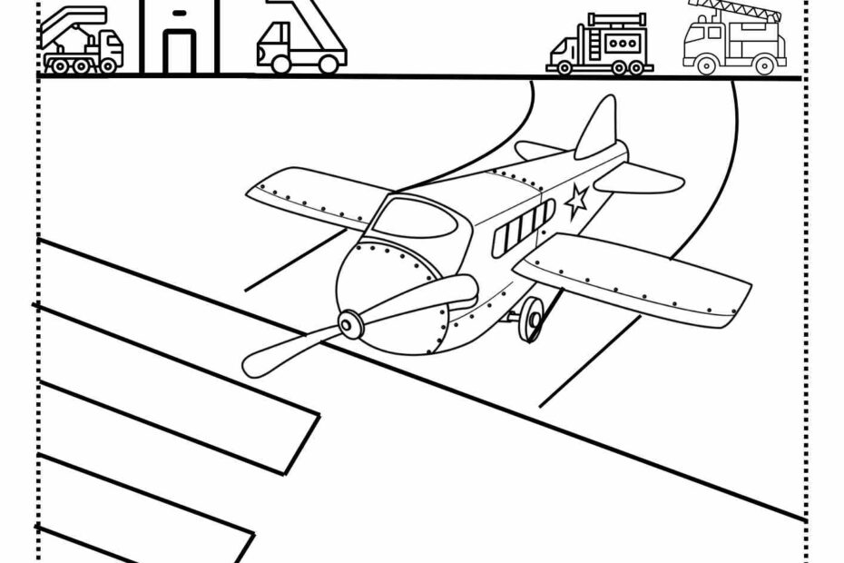 מטוס נוסע דף צביעה לילדים